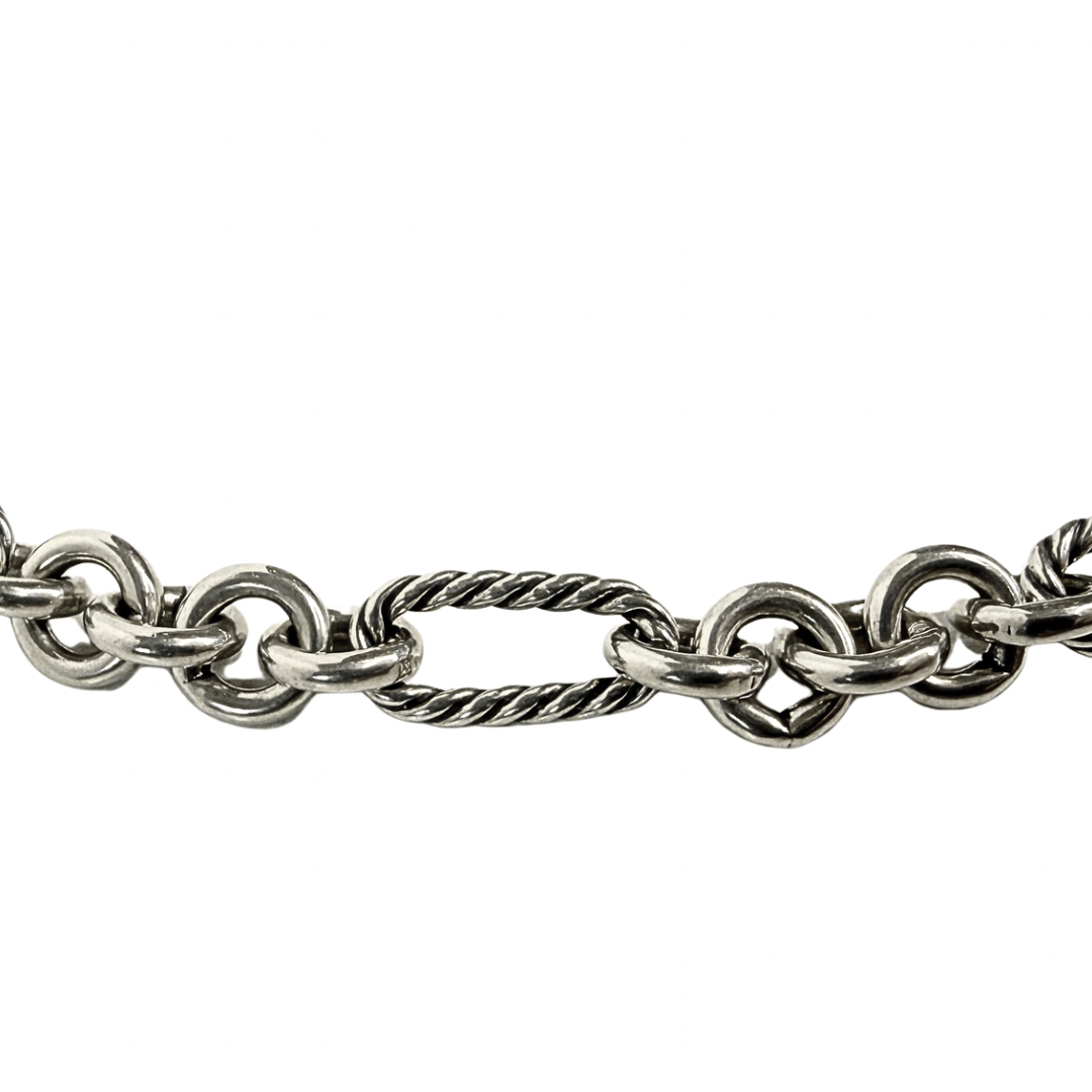 David Yurman Two-Tone Figaro Chain Toggle Necklace