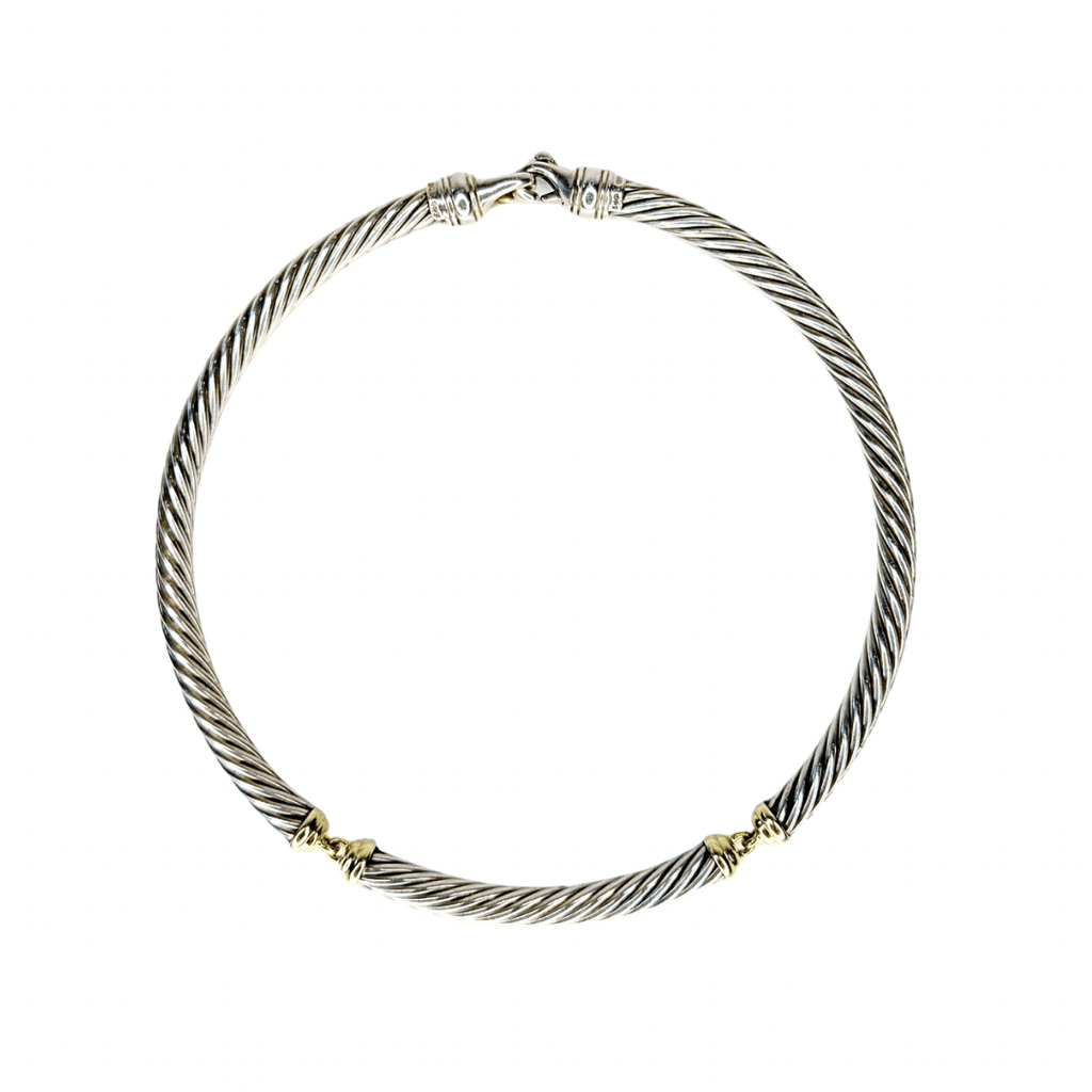 David Yurman Two-Tone Metro Cable Collar Necklace