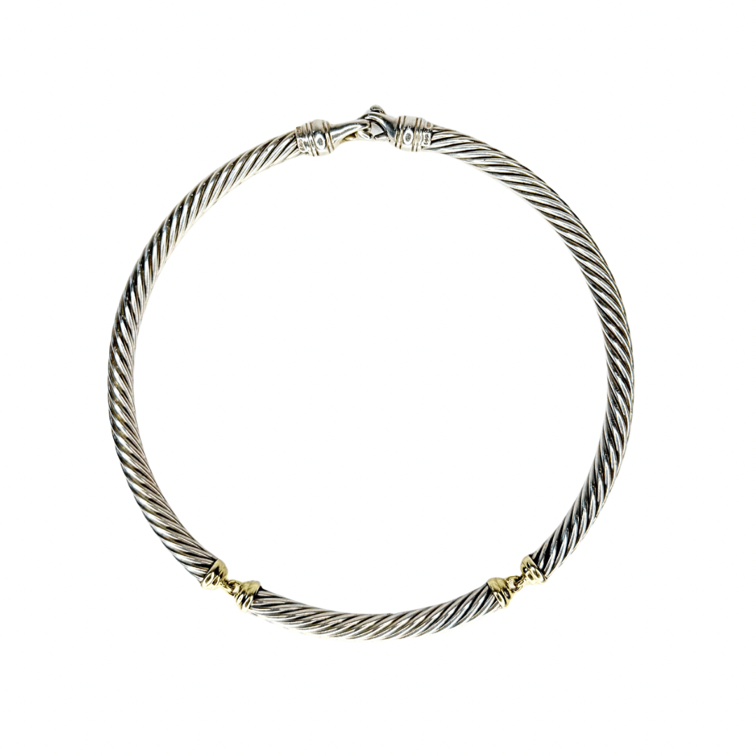 David Yurman Two-Tone Metro Cable Collar Necklace