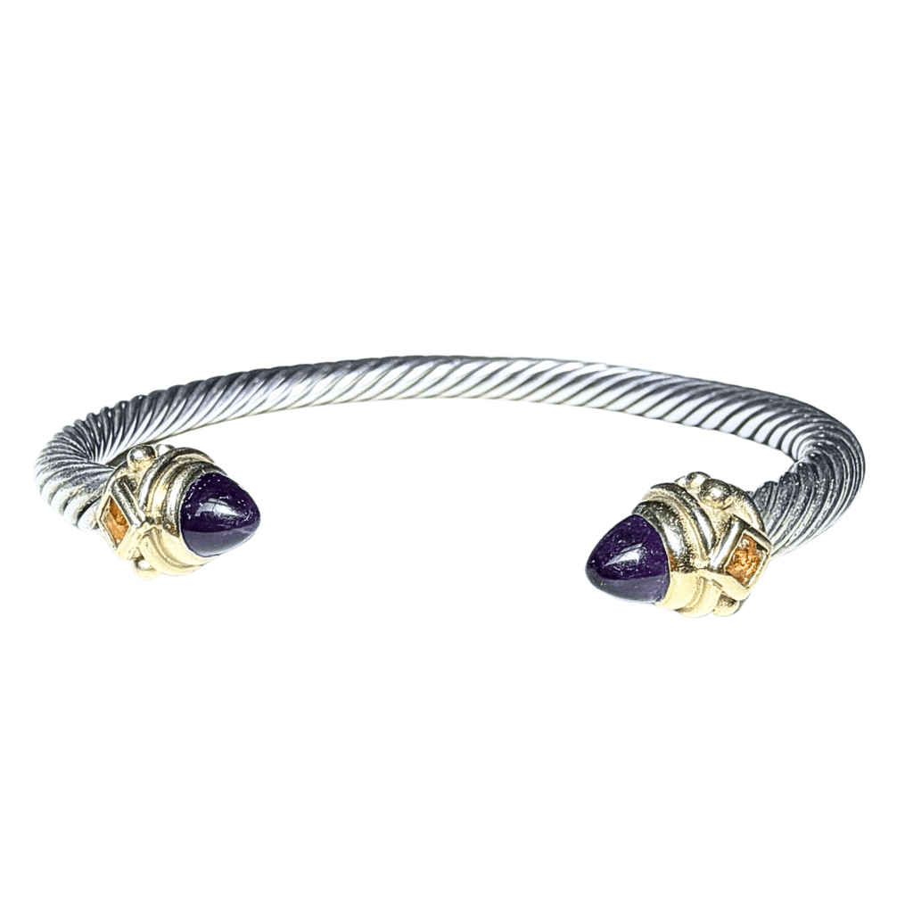 David Yurman Classic Cable Amethyst Cuff Bracelet