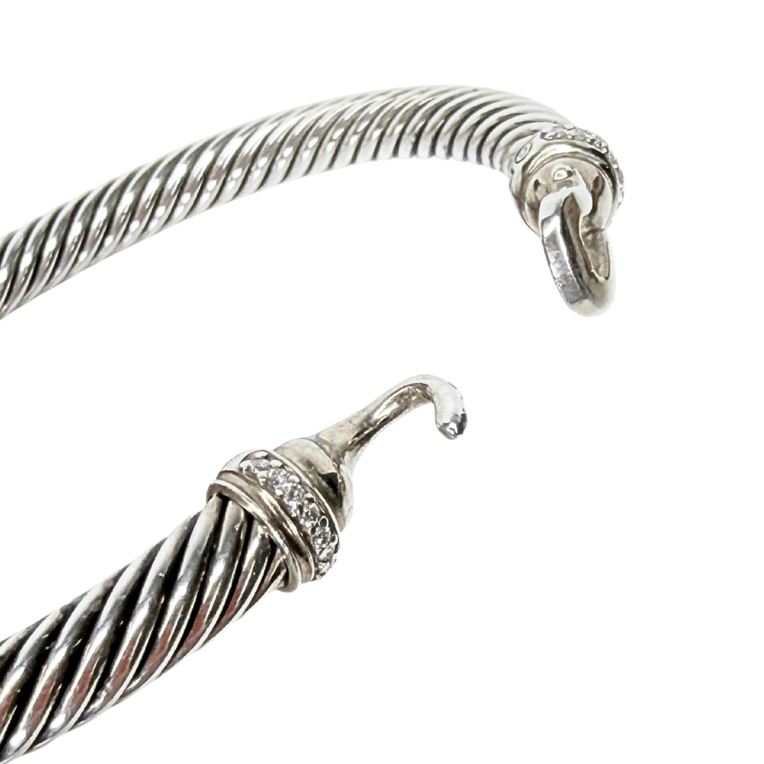 David Yurman Diamond Buckle Classic Cable Bracelet