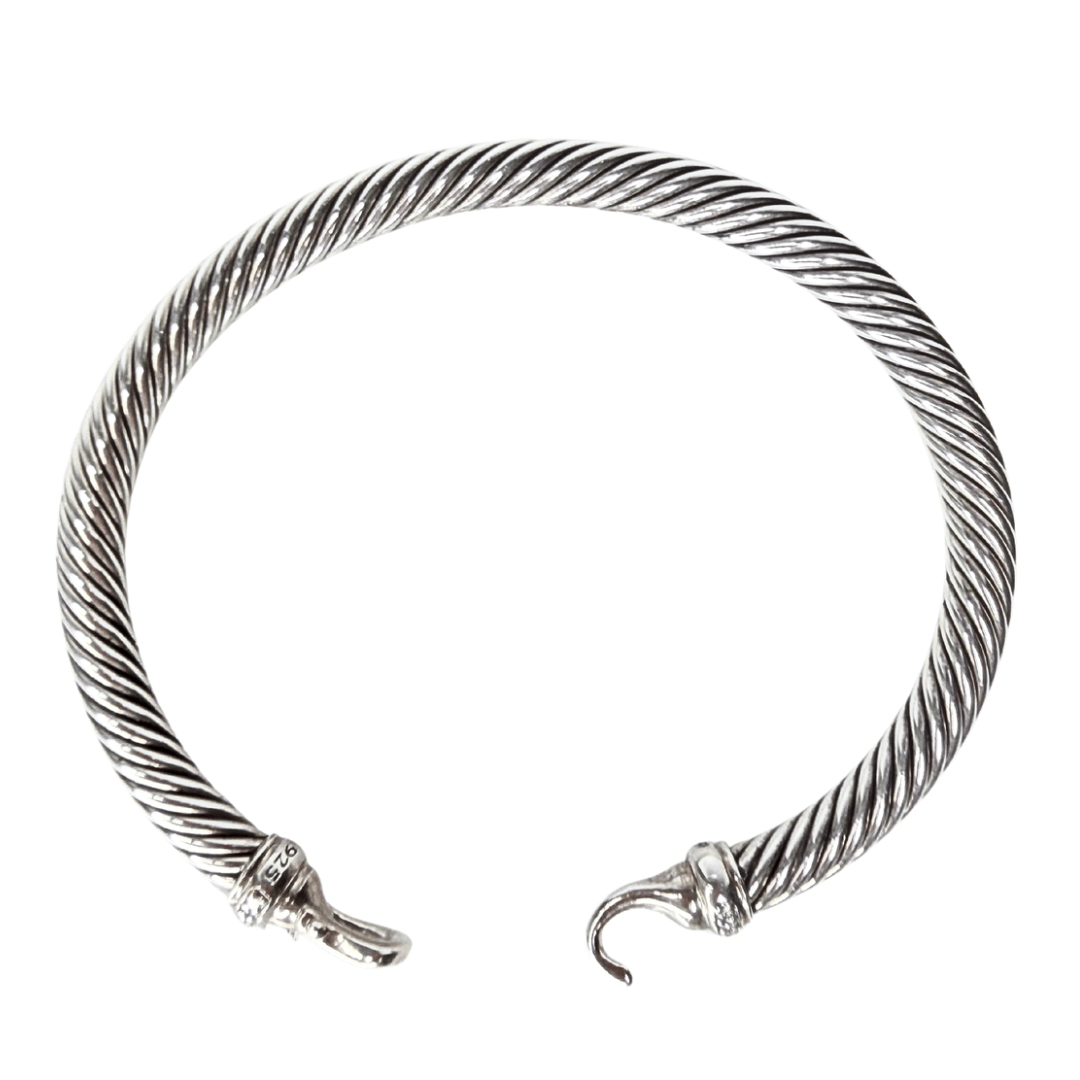 David Yurman Diamond Buckle Classic Cable Bracelet