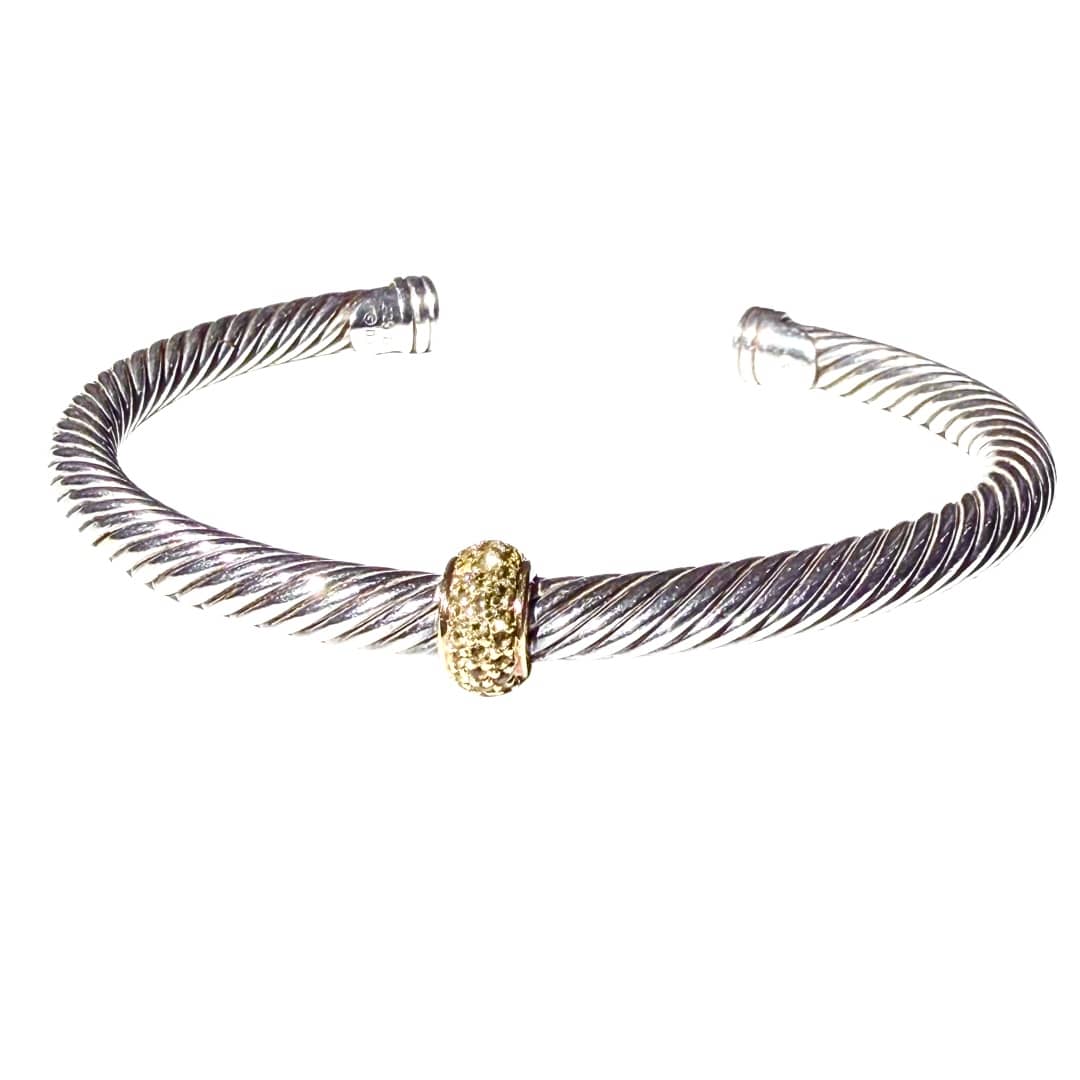 David Yurman Classic Cable Yellow Sapphire Station Bracelet