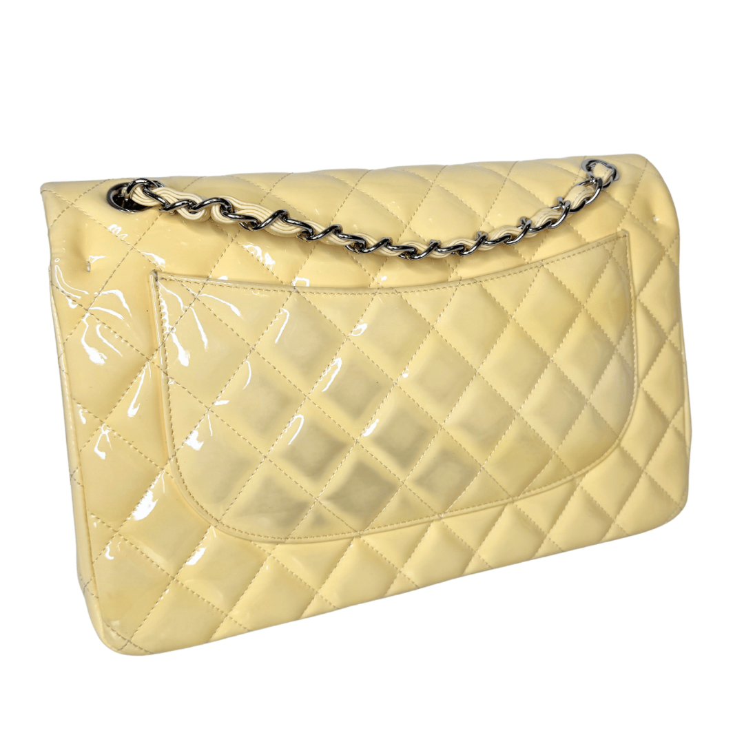 Chanel Patent Quilted Jumbo Double Flap