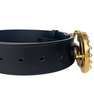 Faux Pearl Accents Leather Belt