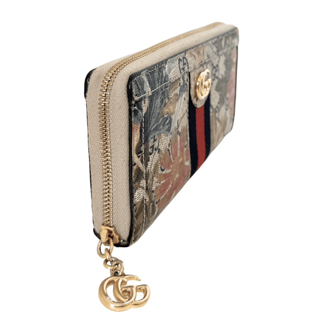 Gucci Ophidia Flora Zip Around Wallet