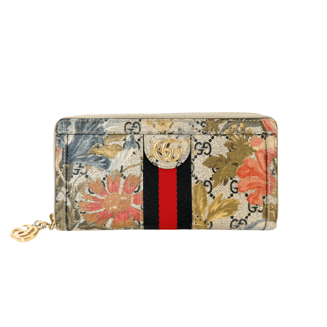 Gucci Ophidia Flora Zip Around Wallet