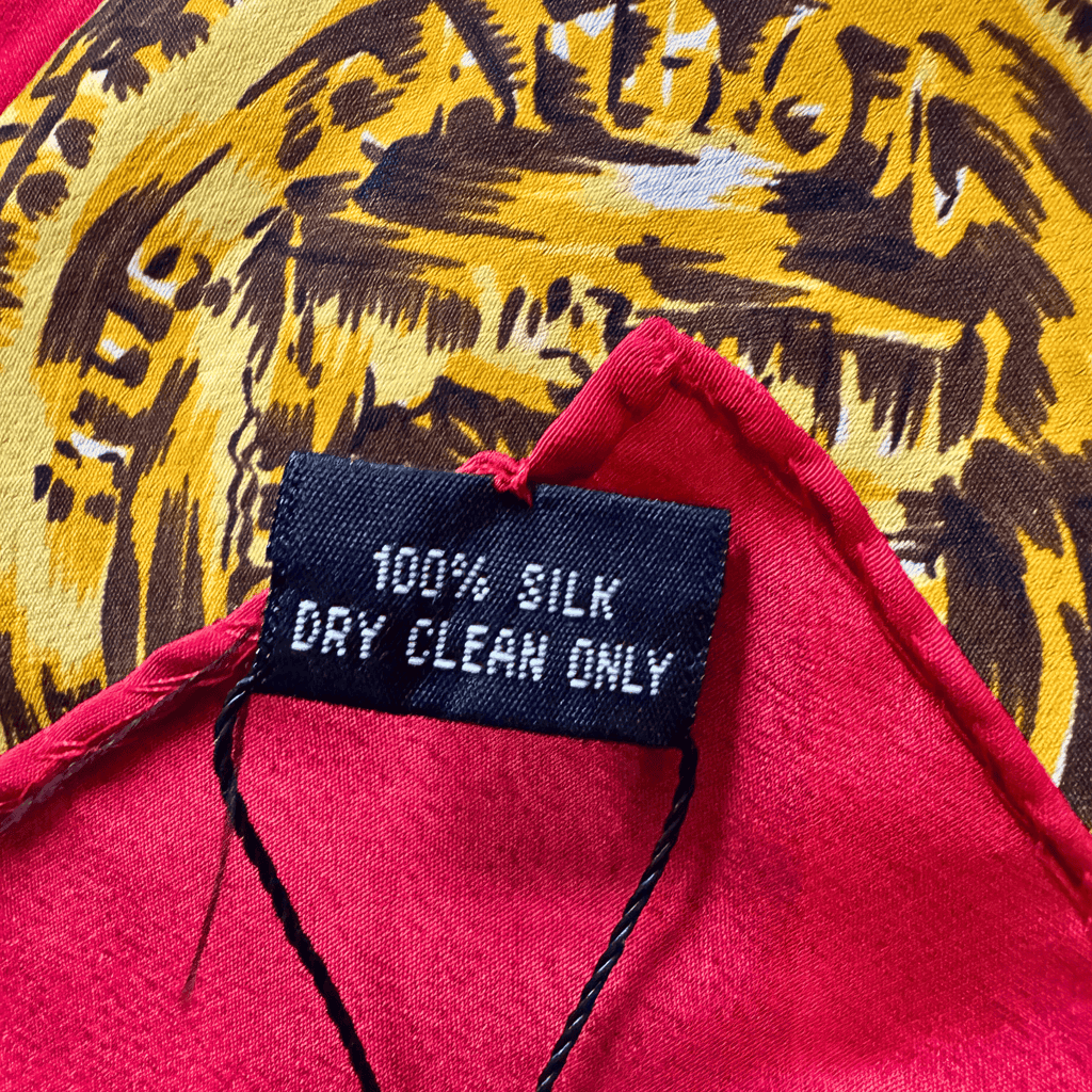 Chanel CC Red & Gold Chain Motif Silk Scarf