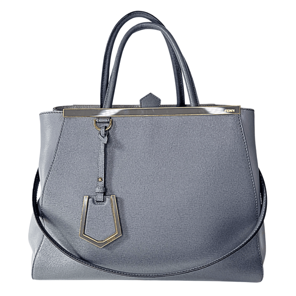 Fendi Gray Saffiano 2Jours Tote