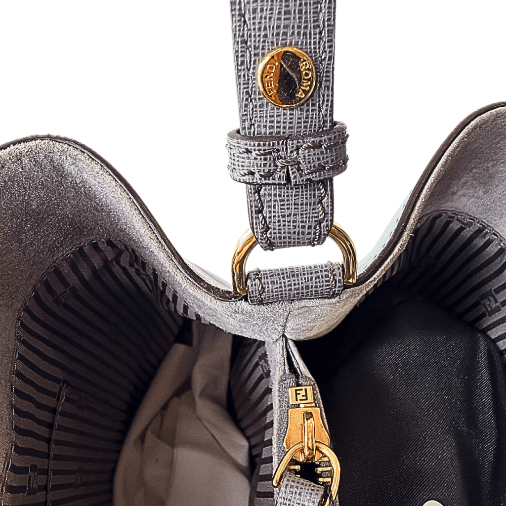 Fendi Gray Saffiano 2Jours Tote