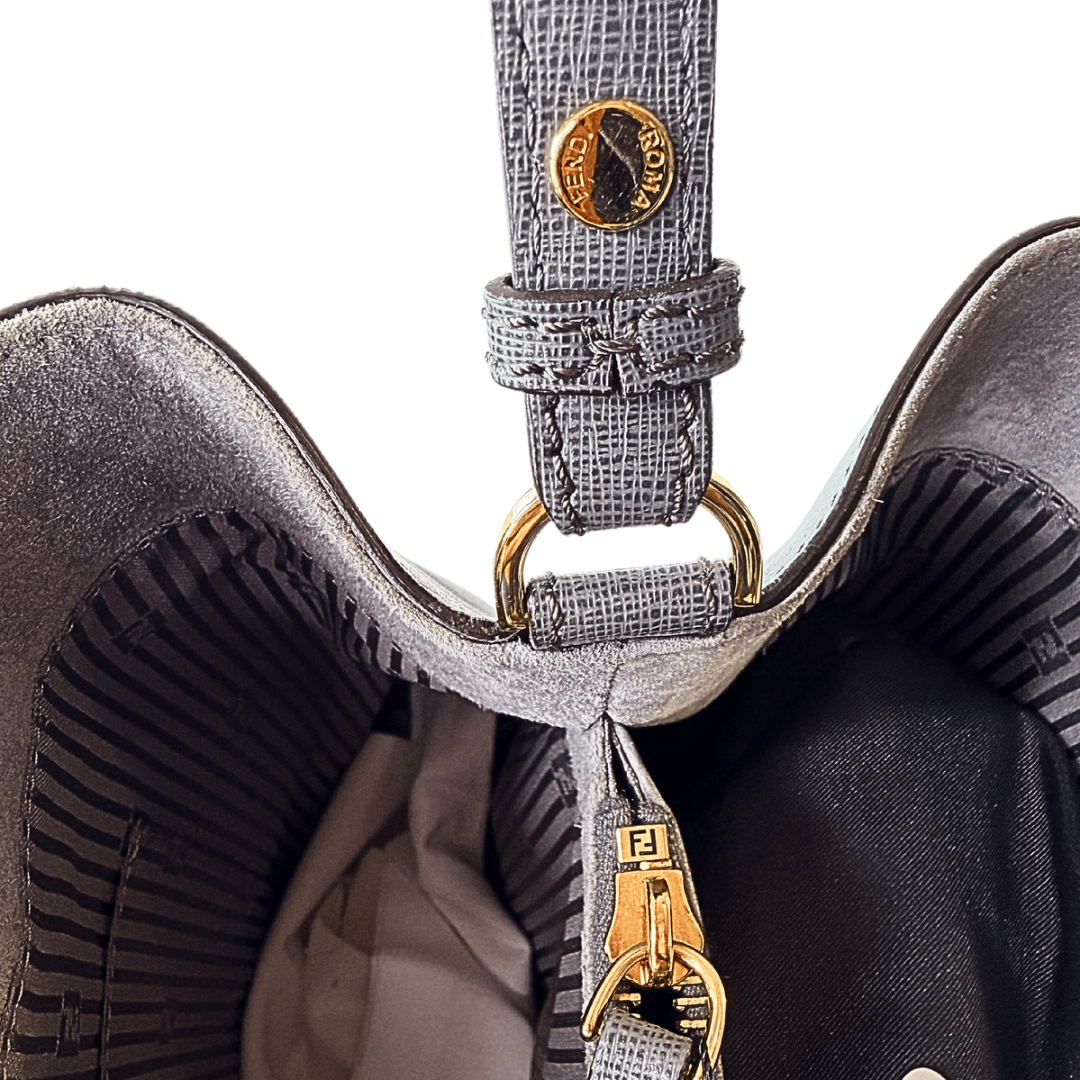 Fendi Gray Saffiano 2Jours Tote