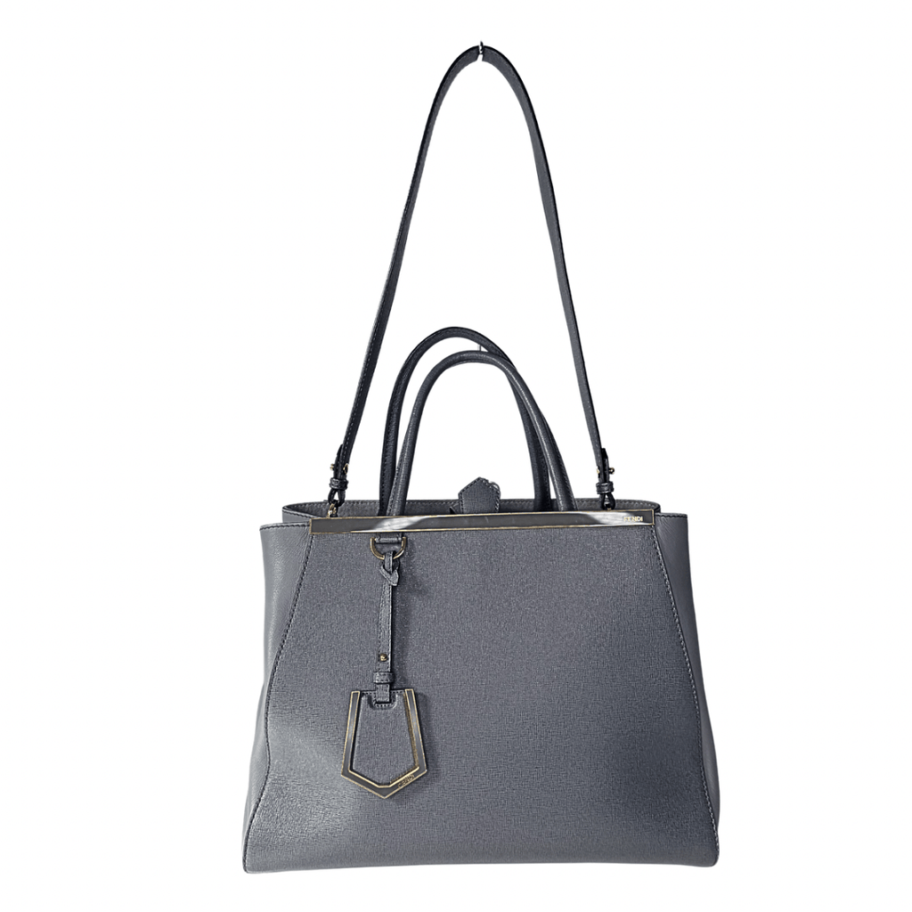 Fendi Gray Saffiano 2Jours Tote