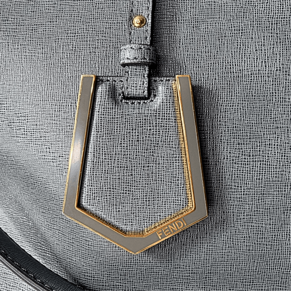 Fendi Gray Saffiano 2Jours Tote