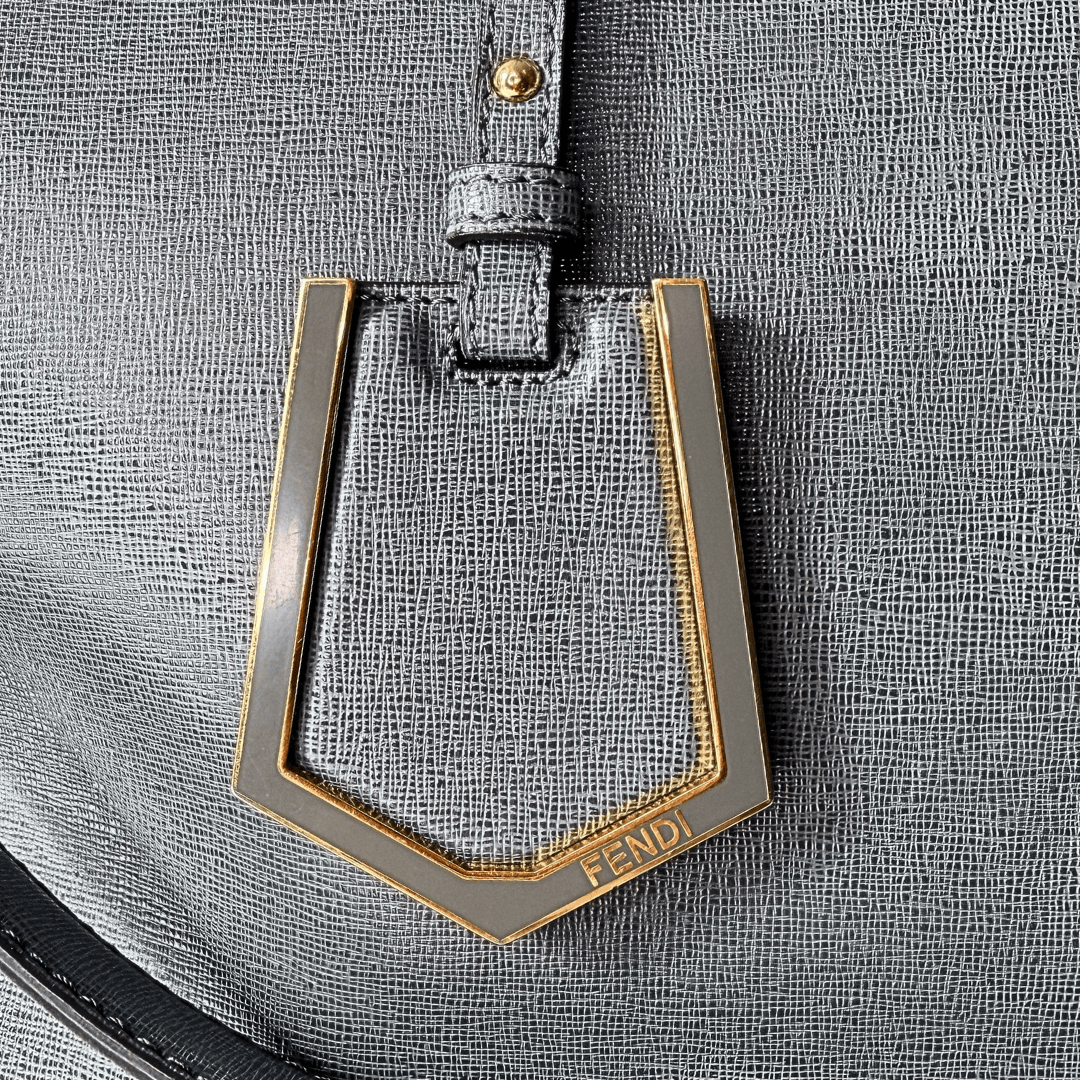 Fendi Gray Saffiano 2Jours Tote