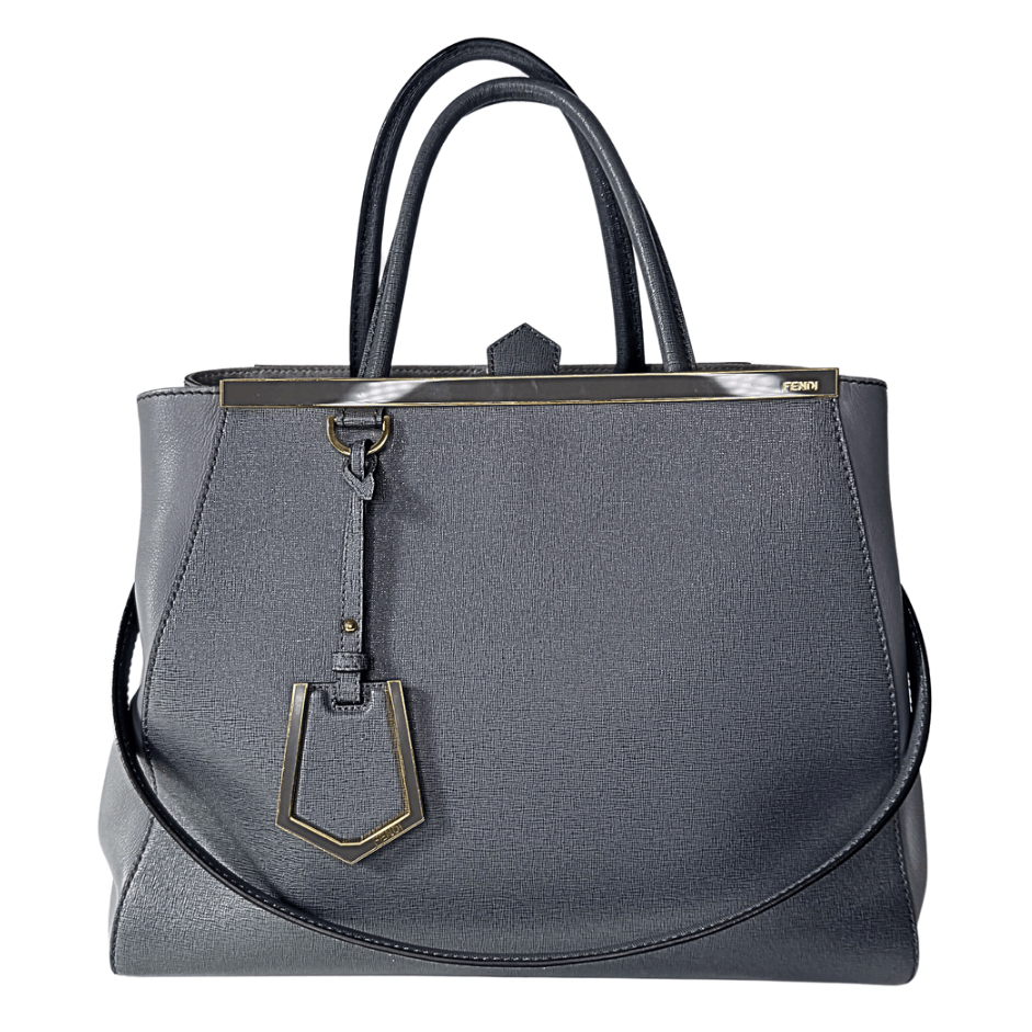 Fendi Gray Saffiano 2Jours Tote