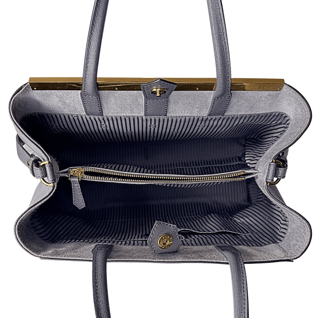 Fendi Gray Saffiano 2Jours Tote
