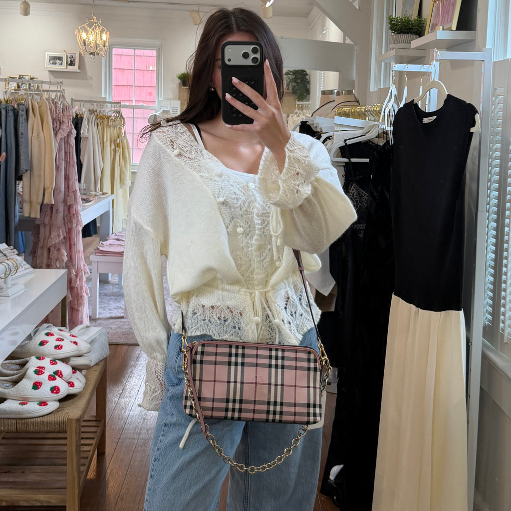 Burberry Horseferry Check Pink Crossbody