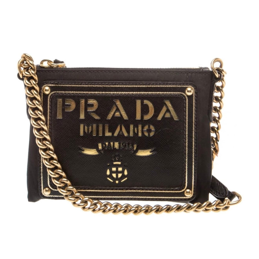 Prada Signature Tessuto Oro Crossbody Bag