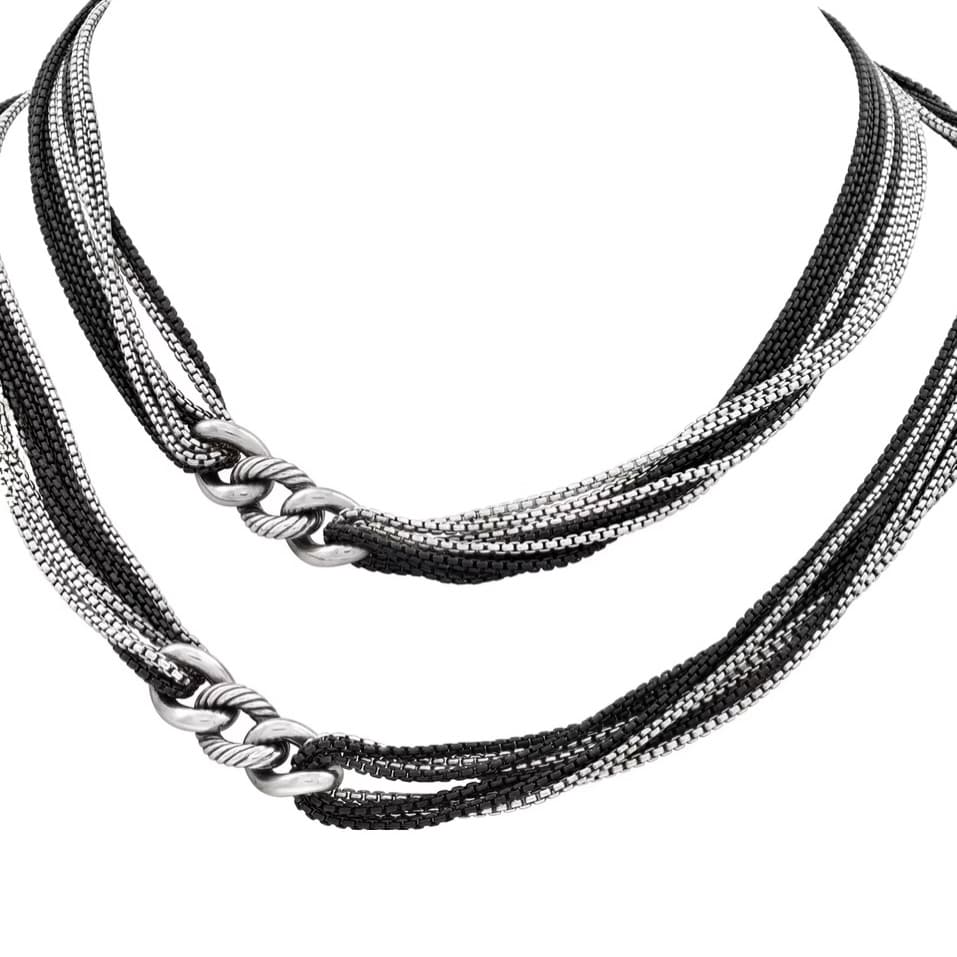 David Yurman Multi Strand Box Chain Necklace