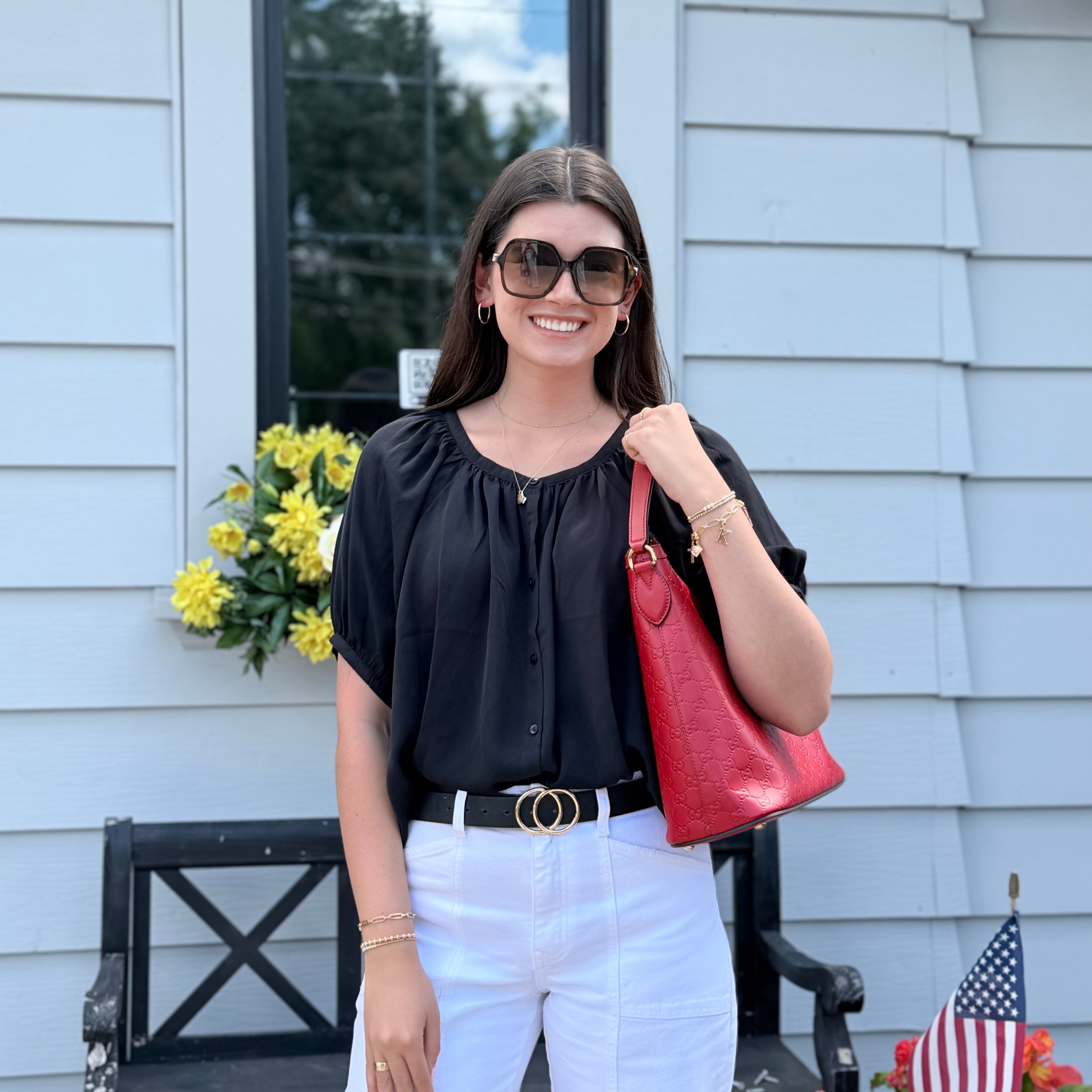 Gucci GG Signature Shoulder Hobo Bag
