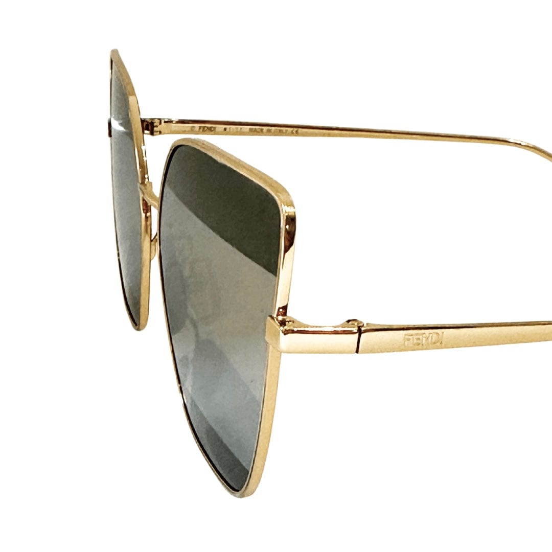Fendi Women’s Mirrored Gold Metal Butterfly Sunglasses