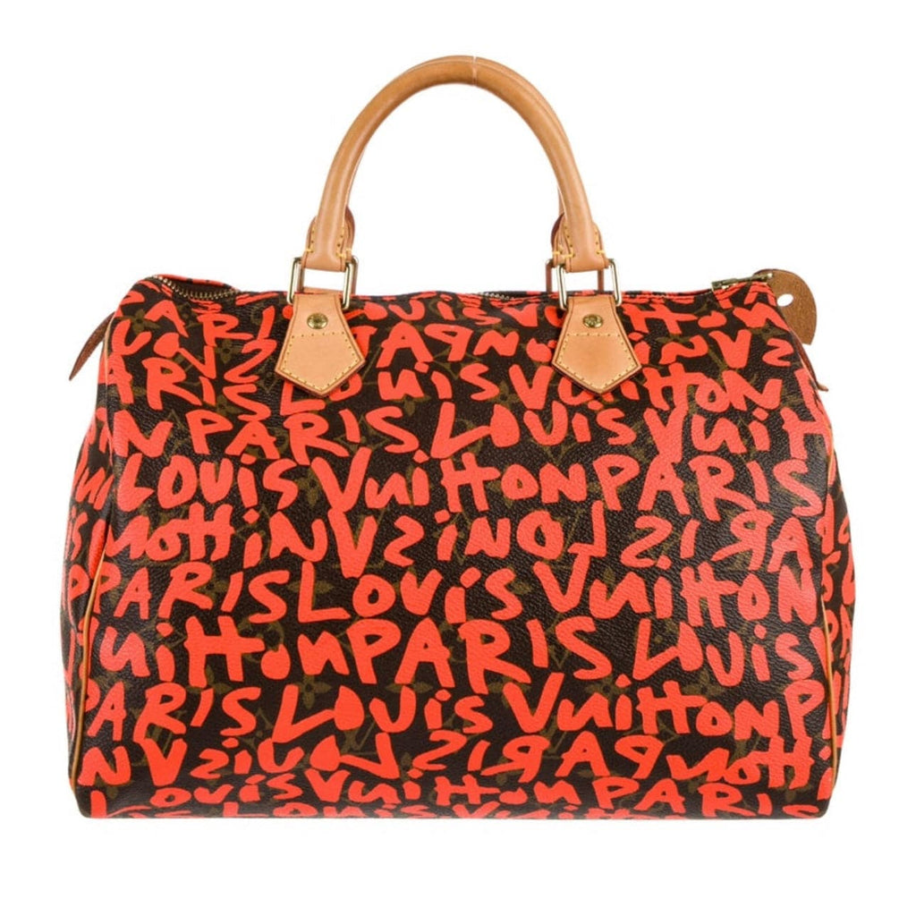 Louis Vuitton Monogram Orange Graffiti Speedy 30 Bag