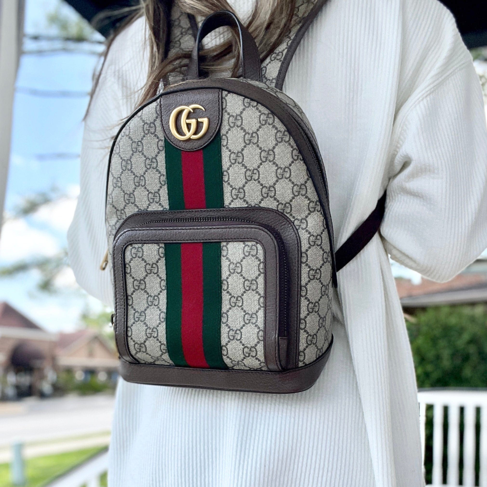 Gucci Small GG Supreme Ophidia Backpack