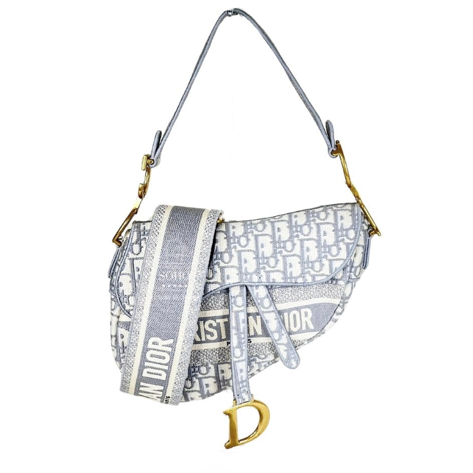 Dior Grey Oblique Jacquard Saddle Bag w/Tags