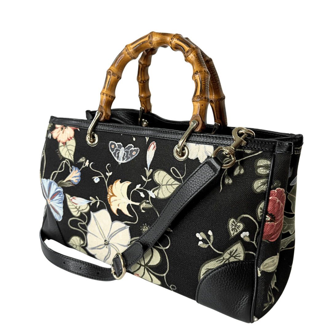 Gucci Flora Knight Bamboo Shopper Tote