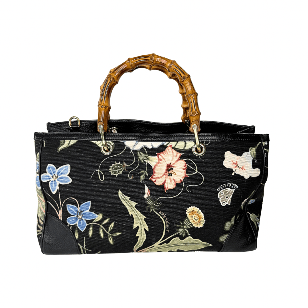 Gucci Flora Knight Bamboo Shopper Tote