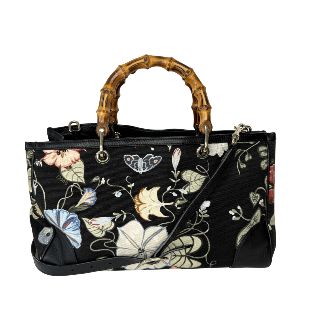 Gucci Flora Knight Bamboo Shopper Tote