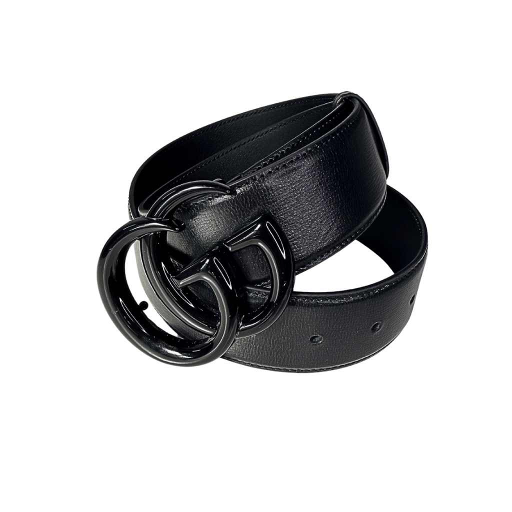 Gucci GG Black on Black Logo Belt 80/32