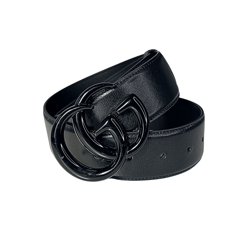 Gucci GG Black on Black Logo Belt 80/32