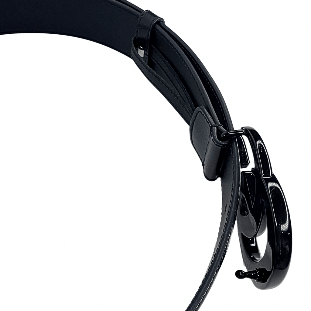 Gucci GG Black on Black Logo Belt 80/32