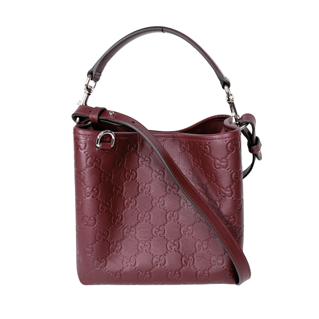Gucci GG Emblem Small Leather Bucket Bag
