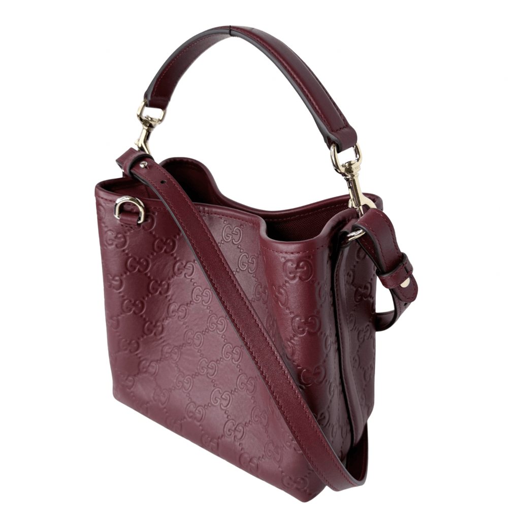 Gucci GG Emblem Small Leather Bucket Bag