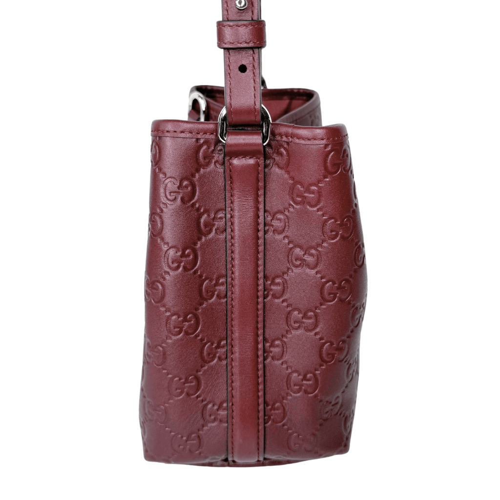 Gucci GG Emblem Small Leather Bucket Bag