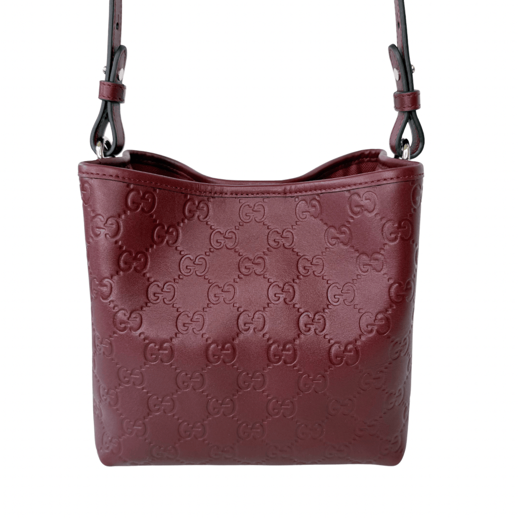 Gucci GG Emblem Small Leather Bucket Bag