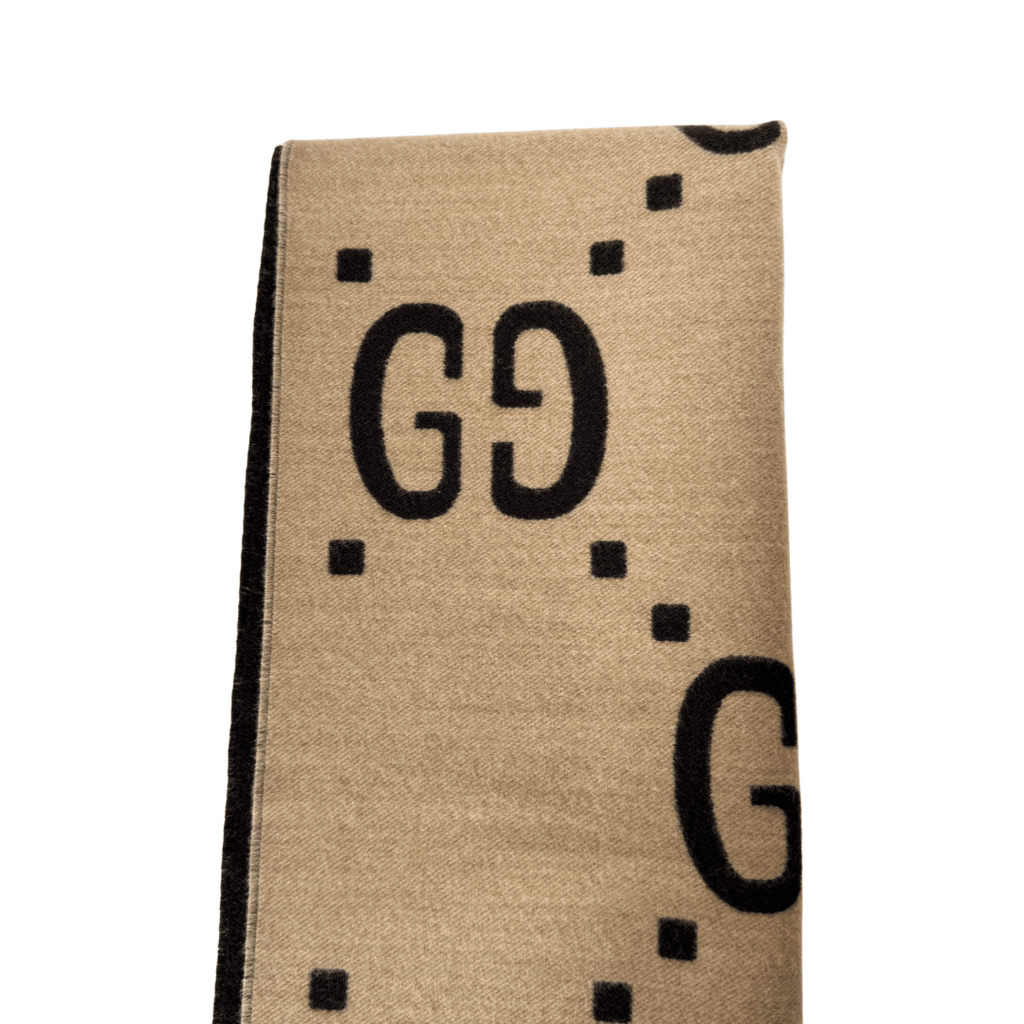 Gucci GG Jacquard Wool Silk Scarf