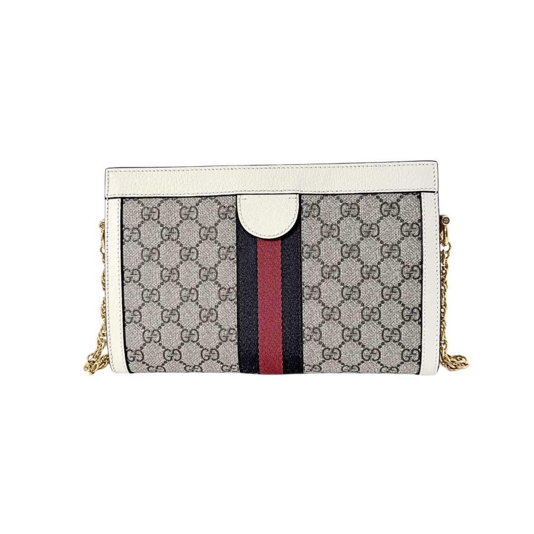 Gucci Small GG Ophidia Shoulder Bag White