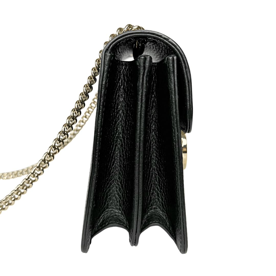 Gucci Leather Interlocking G Convertible Chain Bag