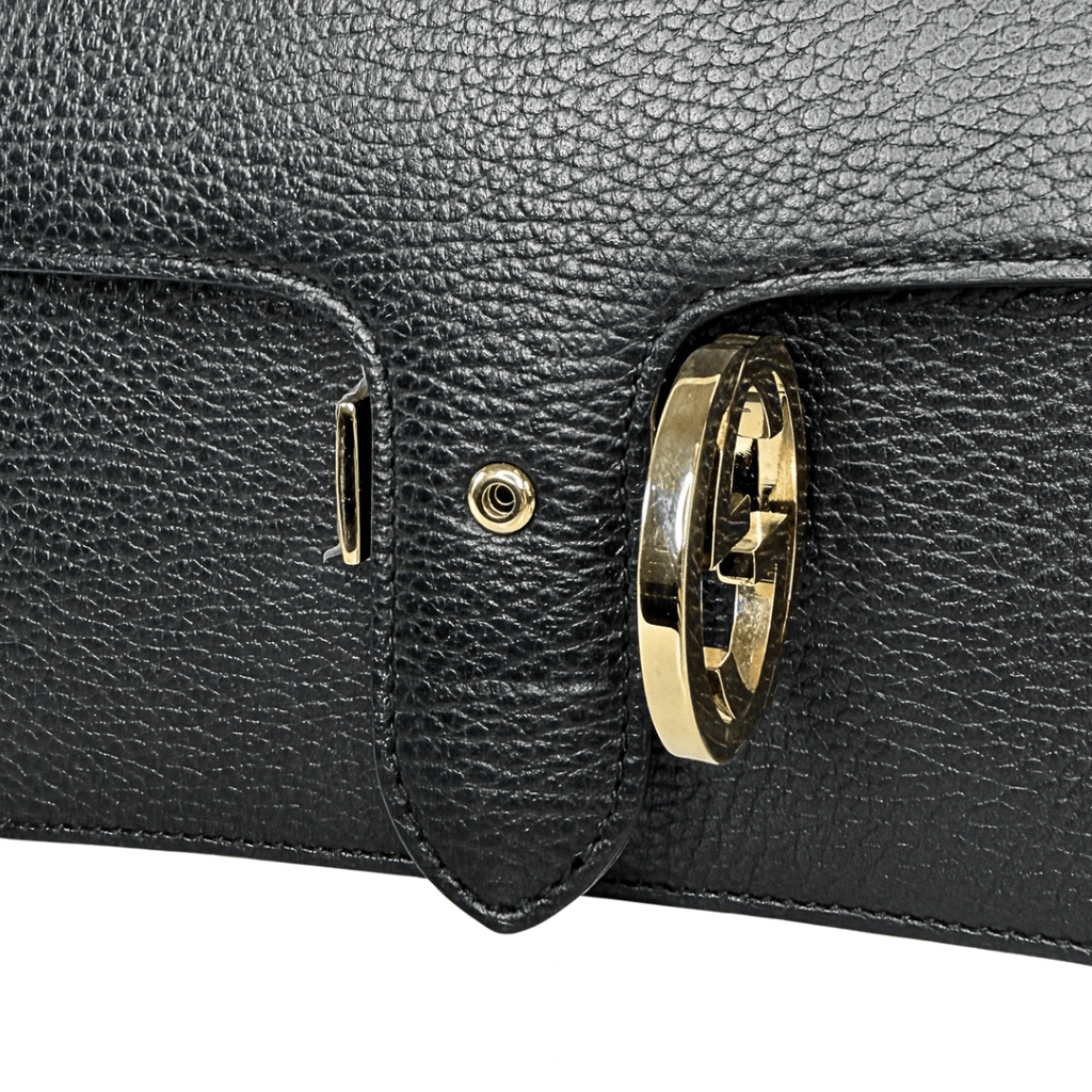 Gucci Leather Interlocking G Convertible Chain Bag