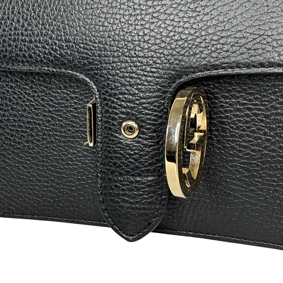 Gucci Leather Interlocking G Convertible Chain Bag