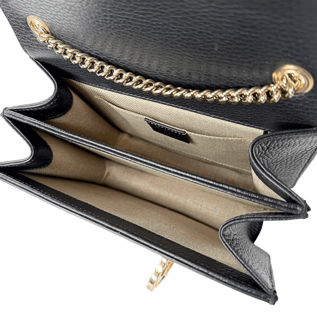 Gucci Leather Interlocking G Convertible Chain Bag