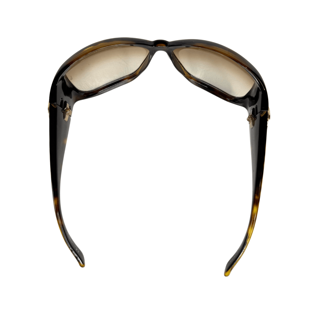 Gucci Oversized Tortoise GG Crest Sunglasses