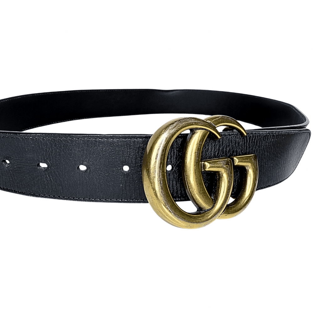Gucci Wide Black Double G Belt 36/80