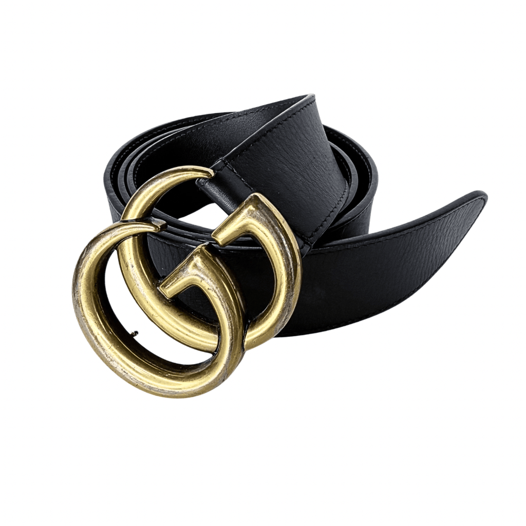 Gucci Wide Black Double G Belt 36/80
