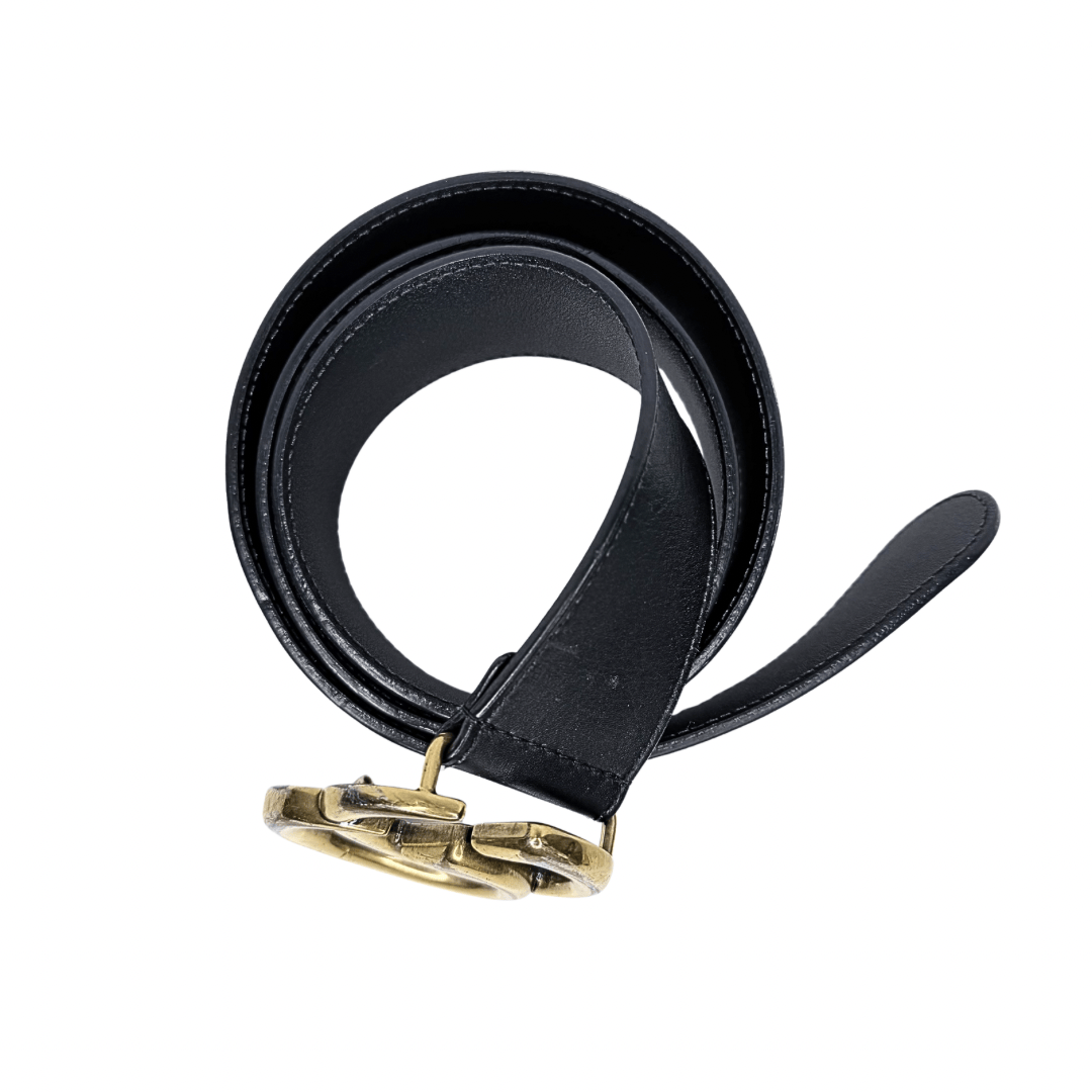 Gucci Wide Black Double G Belt 36/80