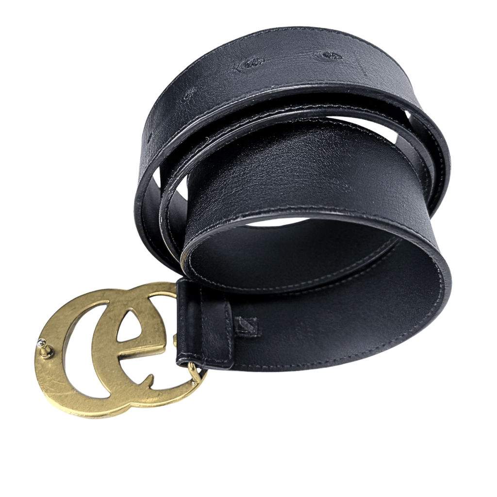 Gucci Wide Black Double G Belt 36/80