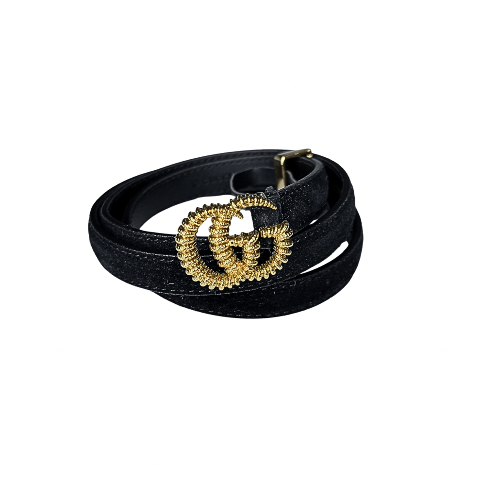 Gucci Narrow Double G Torchon Belt 32/80